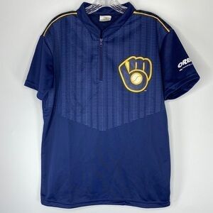 Milwaukee Brewers Field Crew Short Sleeve Shirt Size Medium